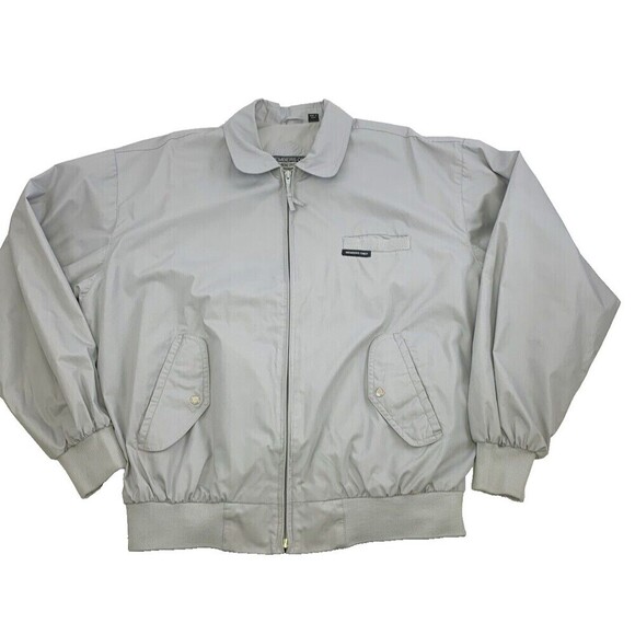 Members Only Collared Bomber Jacket Gray Lightweight Full Zip Flap Pocket Men 42 - Picture 1 of 15